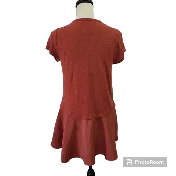 Anthropologie Postmark Rust Peplum High Low Shirt - Picture 3 of 7
